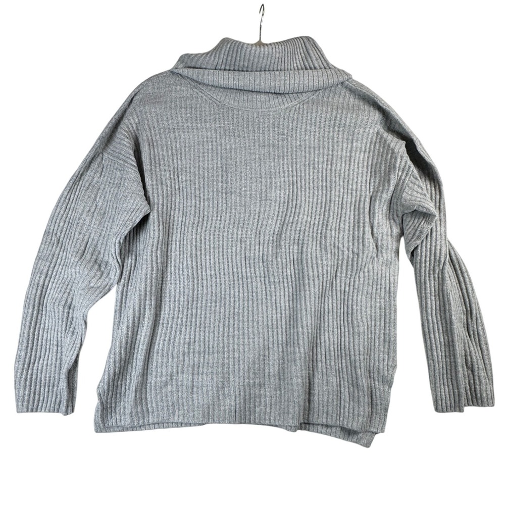 Banana Republic Gray Ribbed Knit Turtleneck Sweater Women's Size M NWT